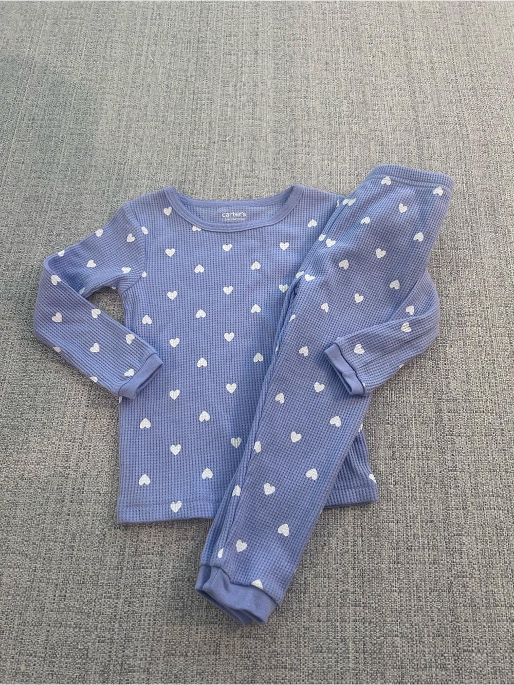 Carter's Purple Heart Waffle-Knit Kids Pajama Set. Size 18M. NWOT